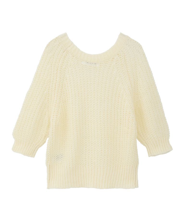 AMERICAN HOLIC「モヘヤ風シアー半袖ニットトップス」|ニット・セーター|