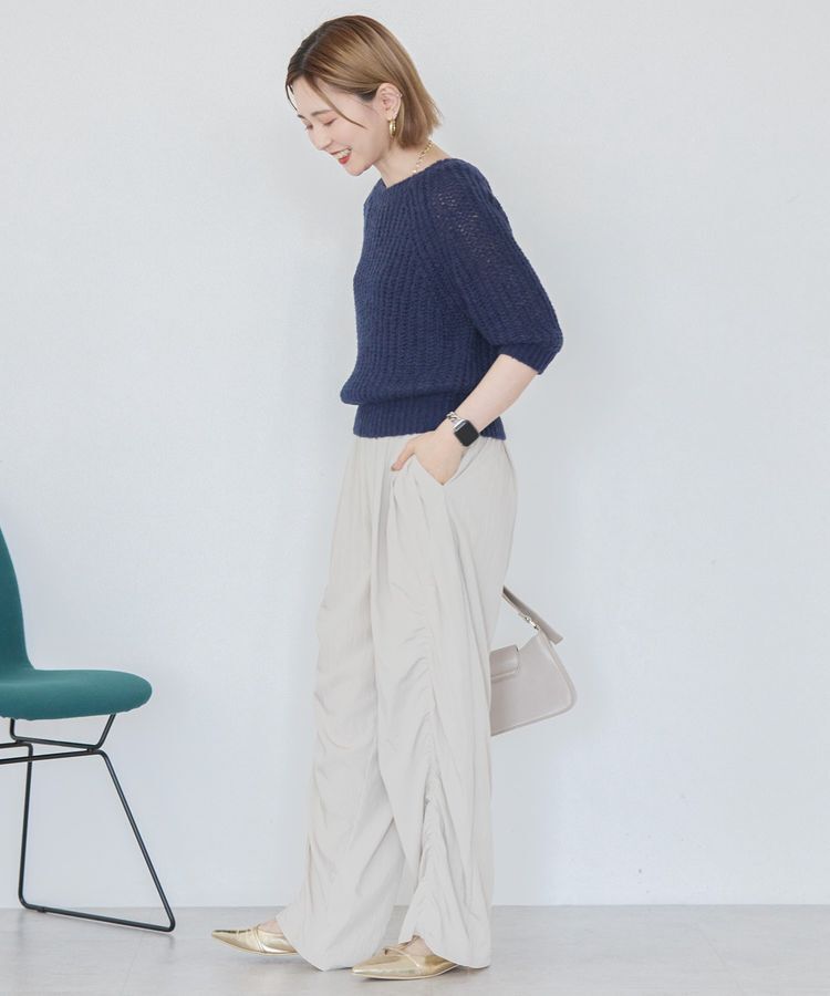 AMERICAN HOLIC「モヘヤ風シアー半袖ニットトップス」|ニット・セーター|