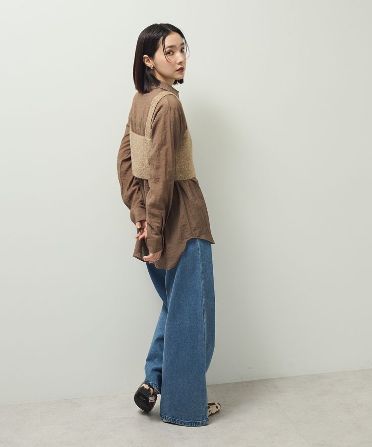 Green Parks「SET2点ラメシャギービスチェ+シャツ」|シャツ・ブラウス|