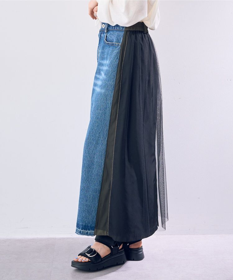 Editt by YECCA VECCA「素材MIXメタルラインデニムスカート」|スカート|