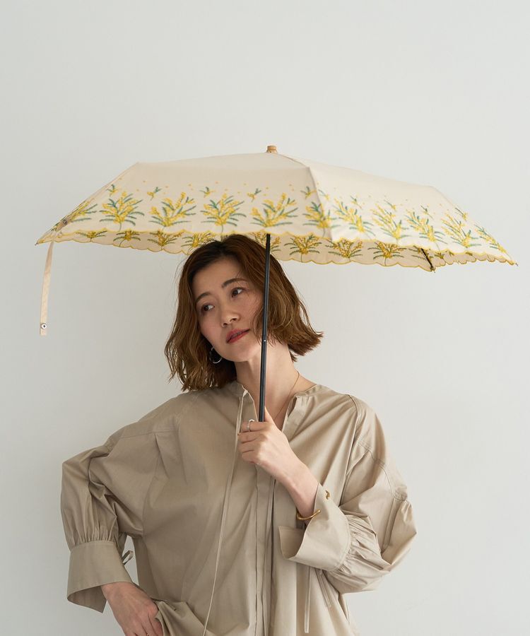 YECCA VECCA「【because】ミモザ刺繍ミニ」|傘|
