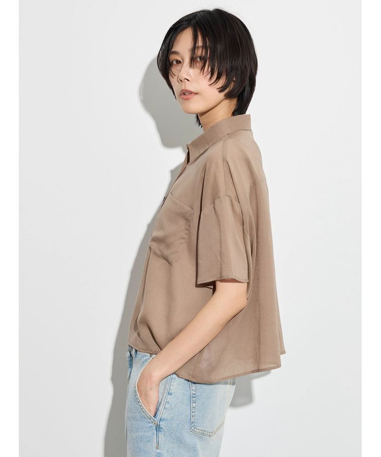 GARAGE OF GOOD CLOTHING「【日本製】ボイルローンハーフスリーブブラウス」|シャツ・ブラウス|