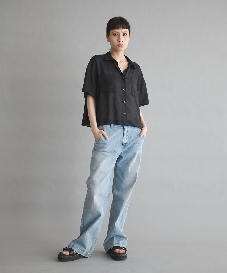 GARAGE OF GOOD CLOTHING「【日本製】ボイルローンハーフスリーブブラウス」|シャツ・ブラウス|