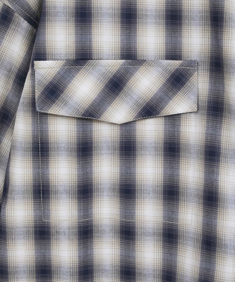 GARAGE OF GOOD CLOTHING「オンブレチェックショート丈シャツ」|シャツ・ブラウス|