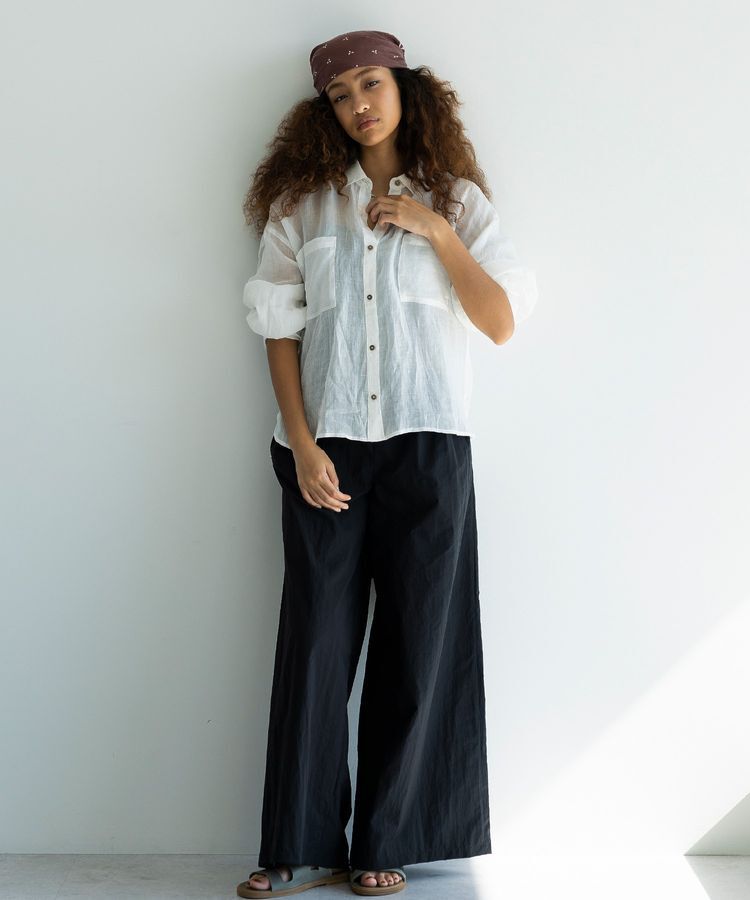 GARAGE OF GOOD CLOTHING「リネンポケット付きクロップドシャツ」|シャツ・ブラウス|
