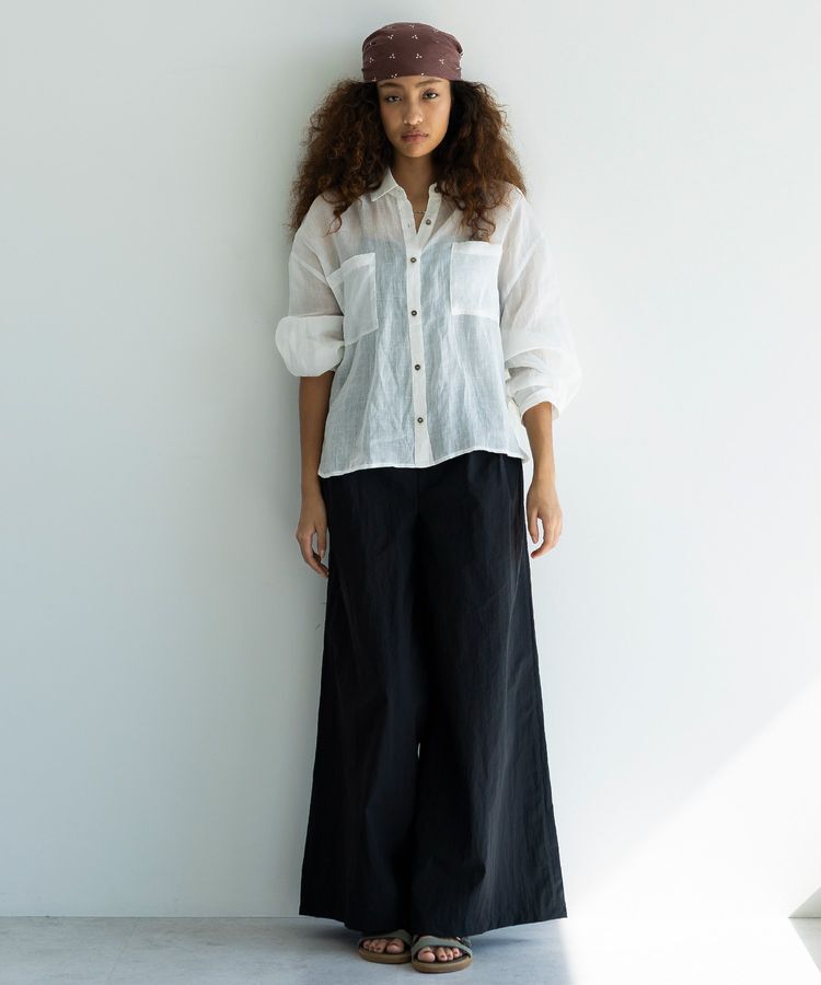 GARAGE OF GOOD CLOTHING「リネンポケット付きクロップドシャツ」|シャツ・ブラウス|