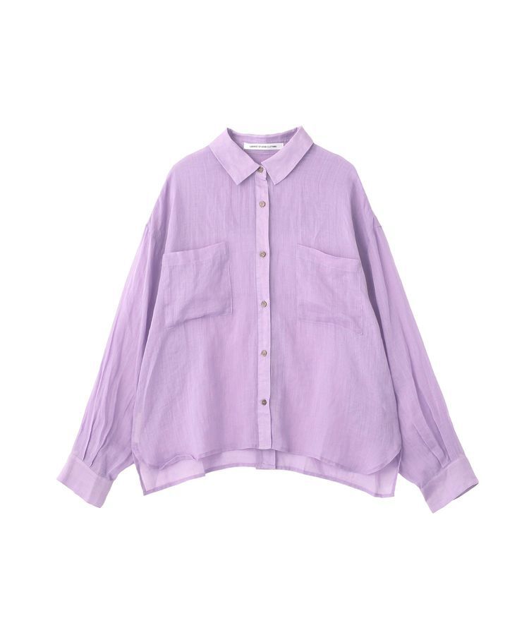 GARAGE OF GOOD CLOTHING「リネンポケット付きクロップドシャツ」|シャツ・ブラウス|Lavender