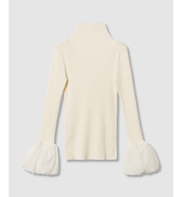 allureville「タフタバルーンスリーブコンビプルオーバー」|ニット・セーター|