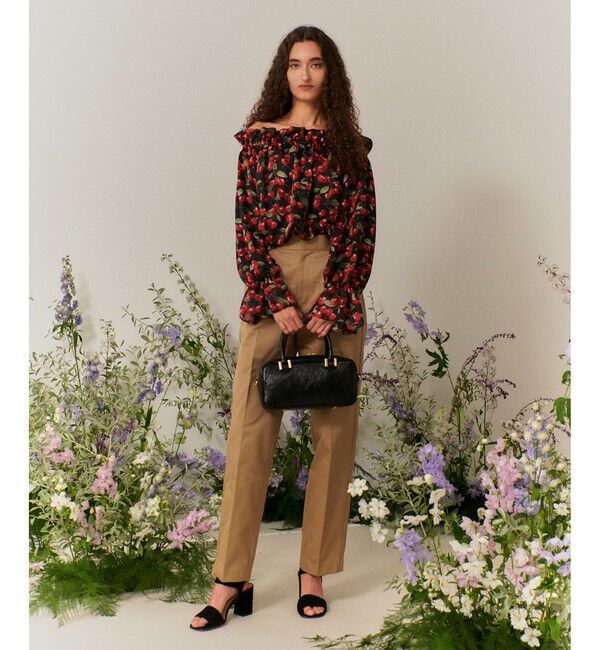 LOULOU WILLOUGHBY「【LOULOU WILLOUGHBY】LISAチェリープリントオフショルブラウス」|シャツ・ブラウス|