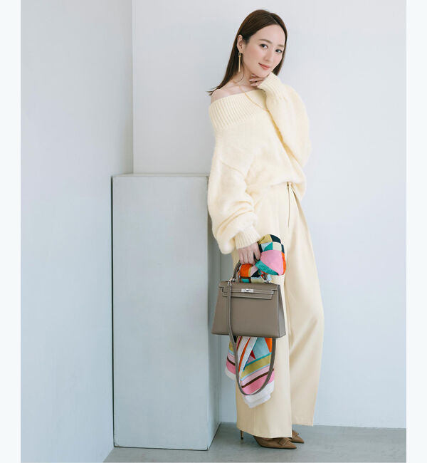 ur's「【星玲奈さんコラボアイテム】ウールブレンドオフショルダーニット」|ニット・セーター|
