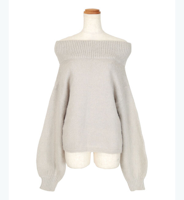 ur's「【星玲奈さんコラボアイテム】ウールブレンドオフショルダーニット」|ニット・セーター|