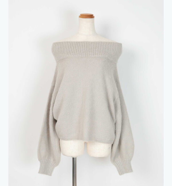 ur's「【星玲奈さんコラボアイテム】ウールブレンドオフショルダーニット」|ニット・セーター|