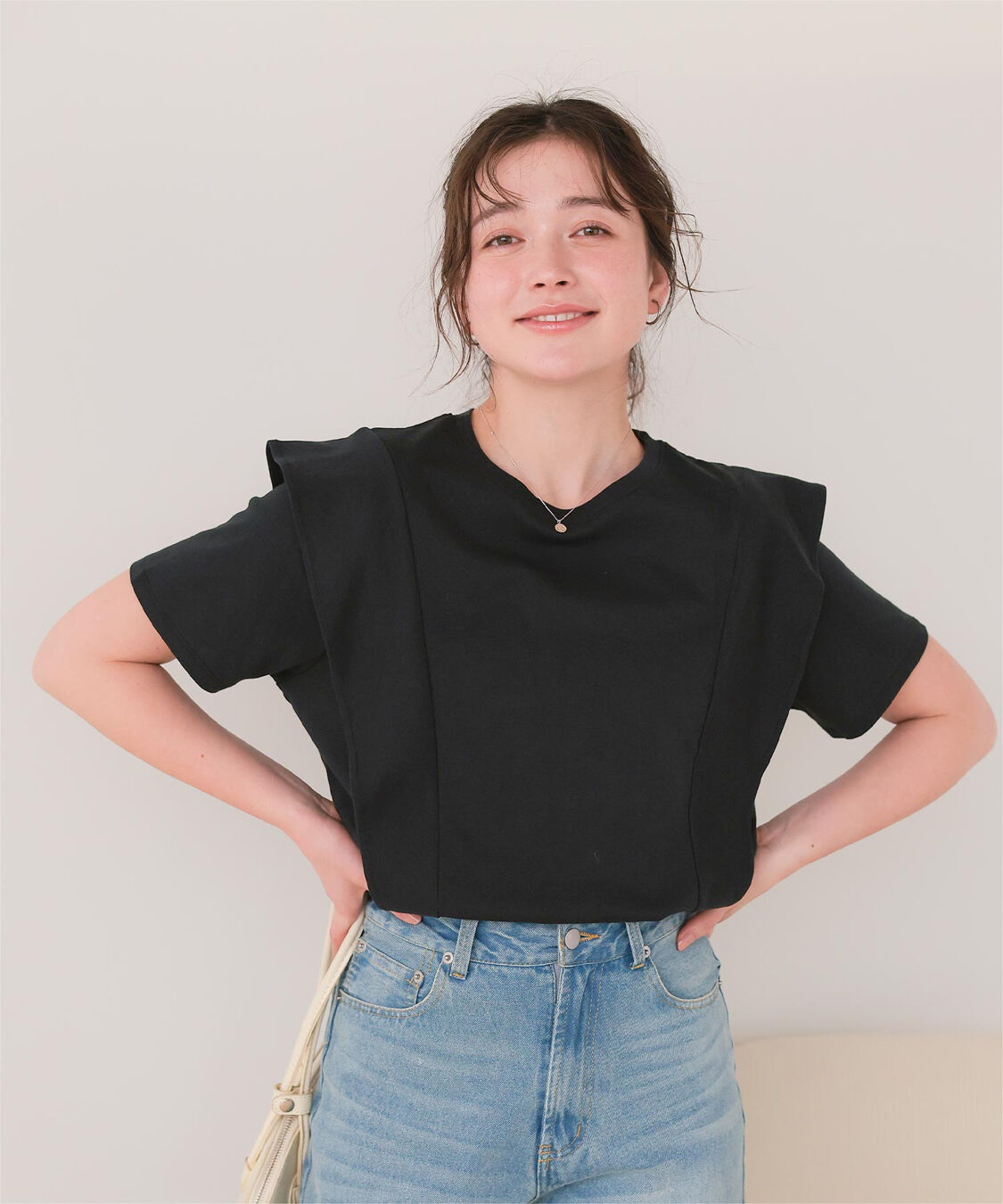titivate「汗染み防止ラッフルスリーブTシャツ」|Tシャツ・カットソー|