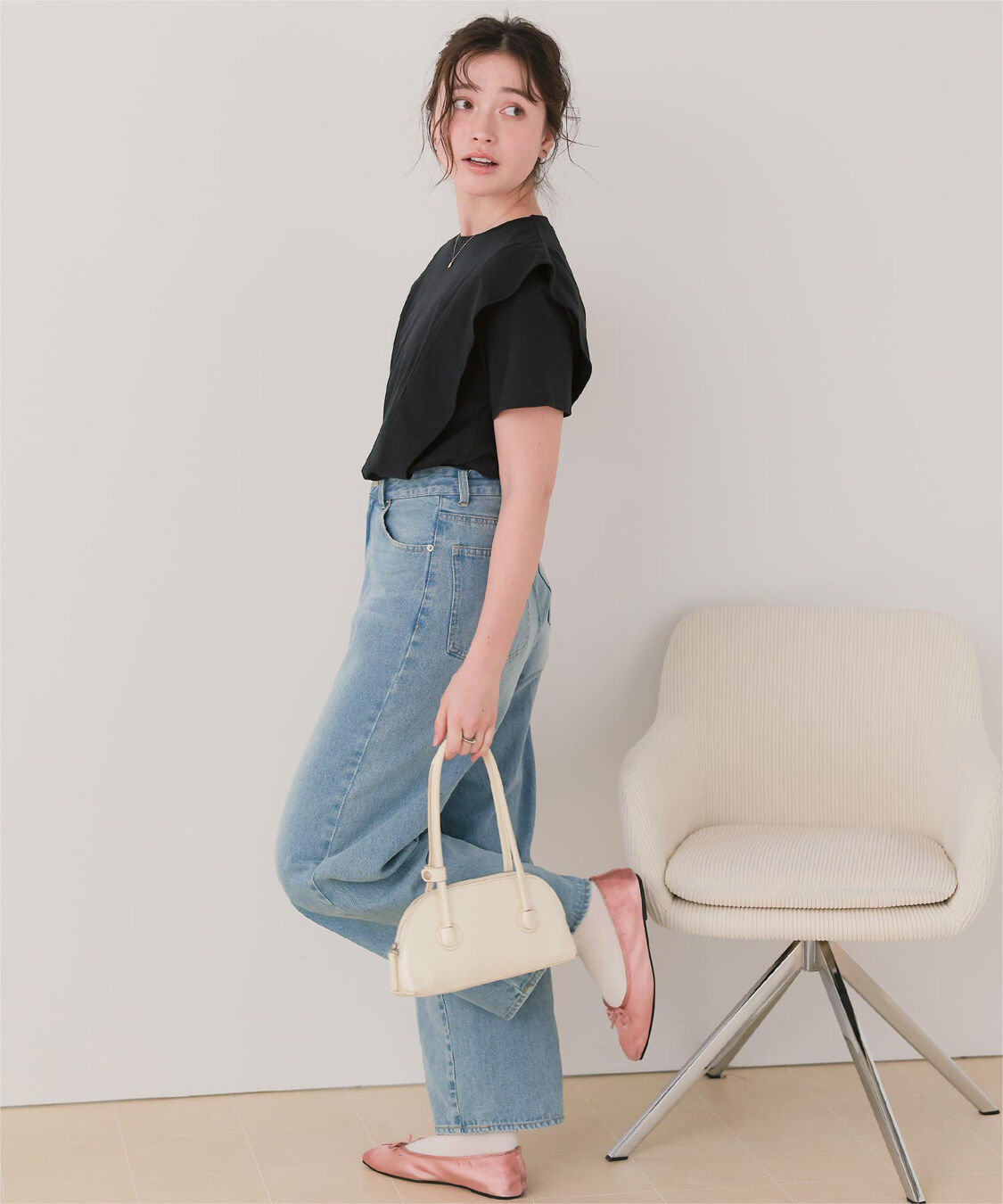 titivate「汗染み防止ラッフルスリーブTシャツ」|Tシャツ・カットソー|