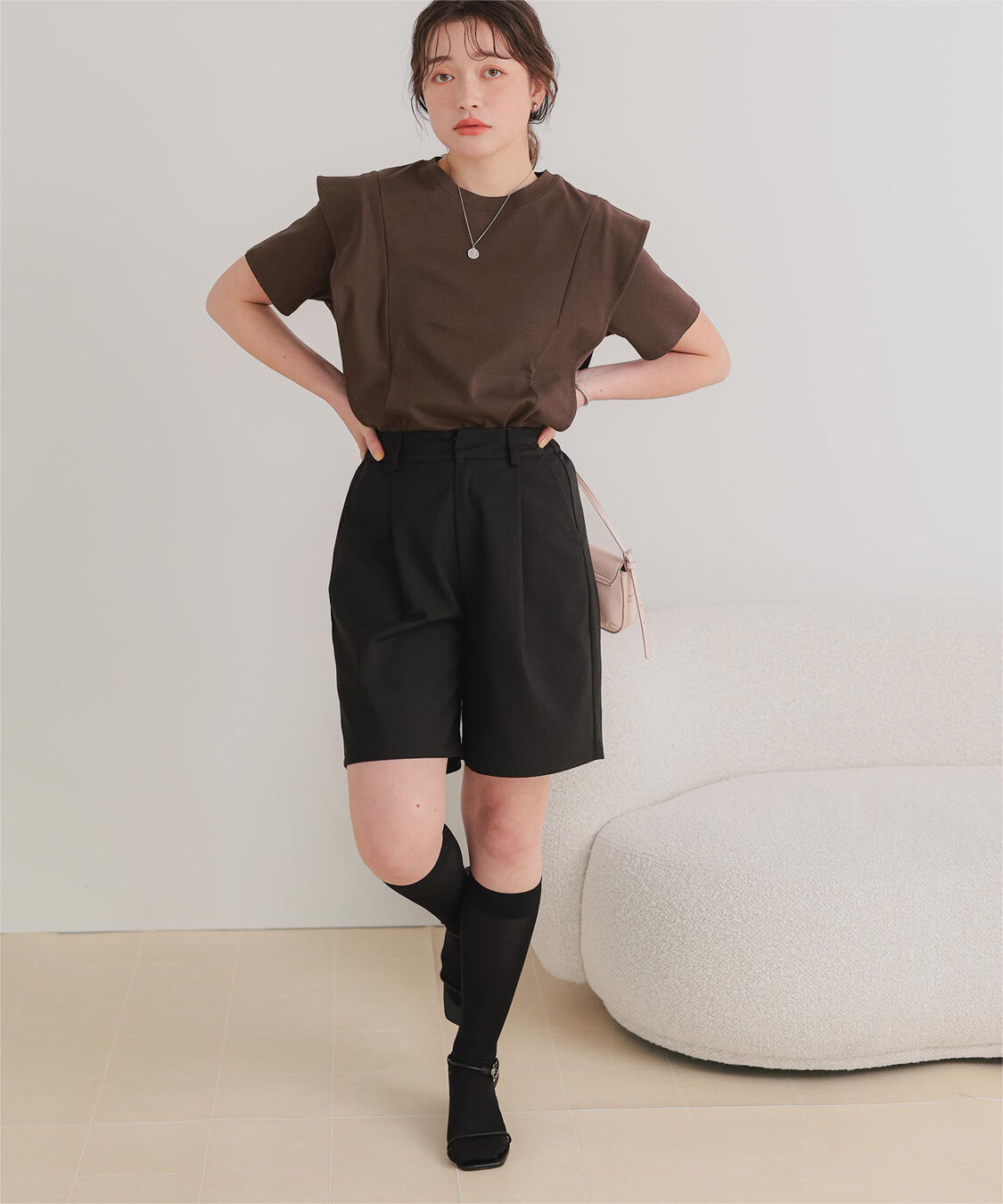 titivate「汗染み防止ラッフルスリーブTシャツ」|Tシャツ・カットソー|