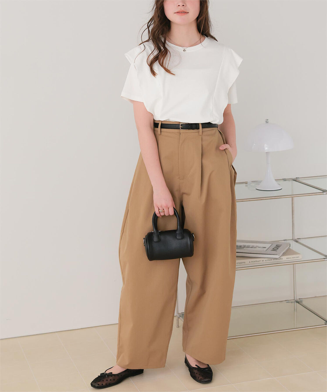 titivate「汗染み防止ラッフルスリーブTシャツ」|Tシャツ・カットソー|