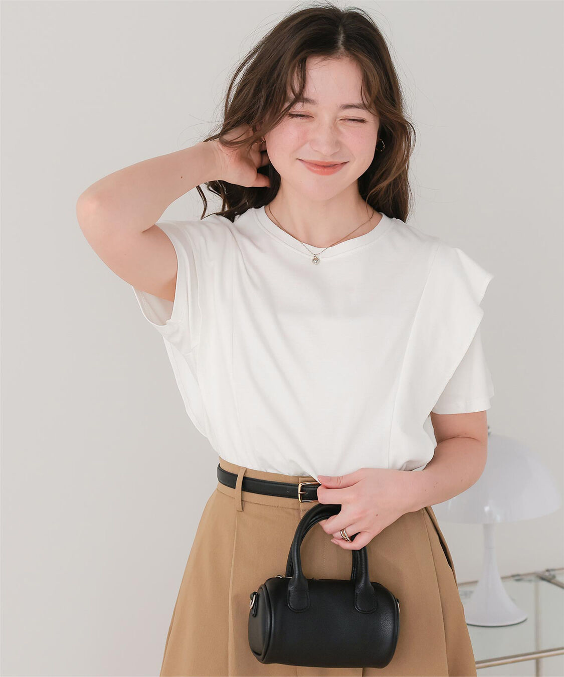 titivate「汗染み防止ラッフルスリーブTシャツ」|Tシャツ・カットソー|