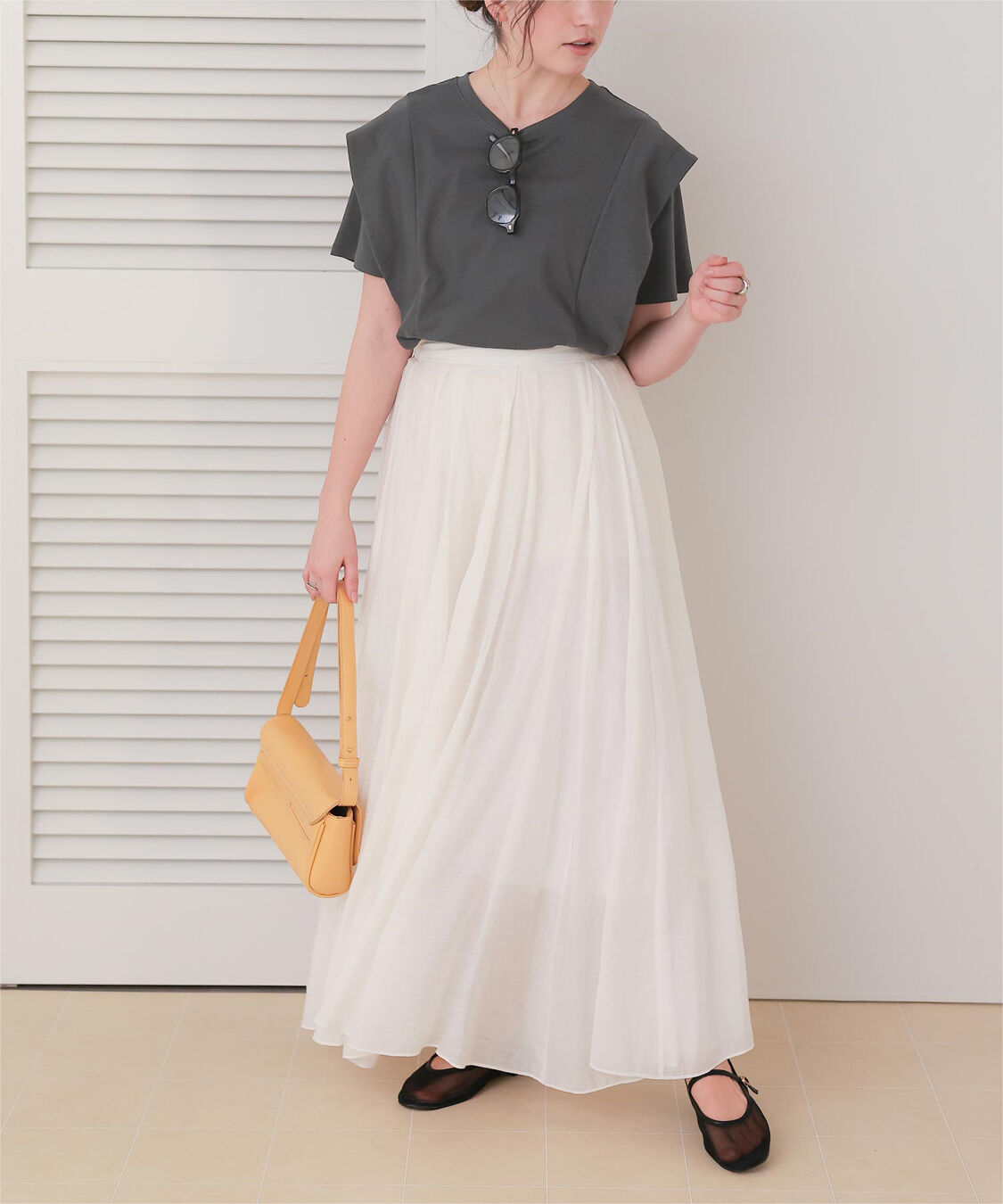 titivate「汗染み防止ラッフルスリーブTシャツ」|Tシャツ・カットソー|