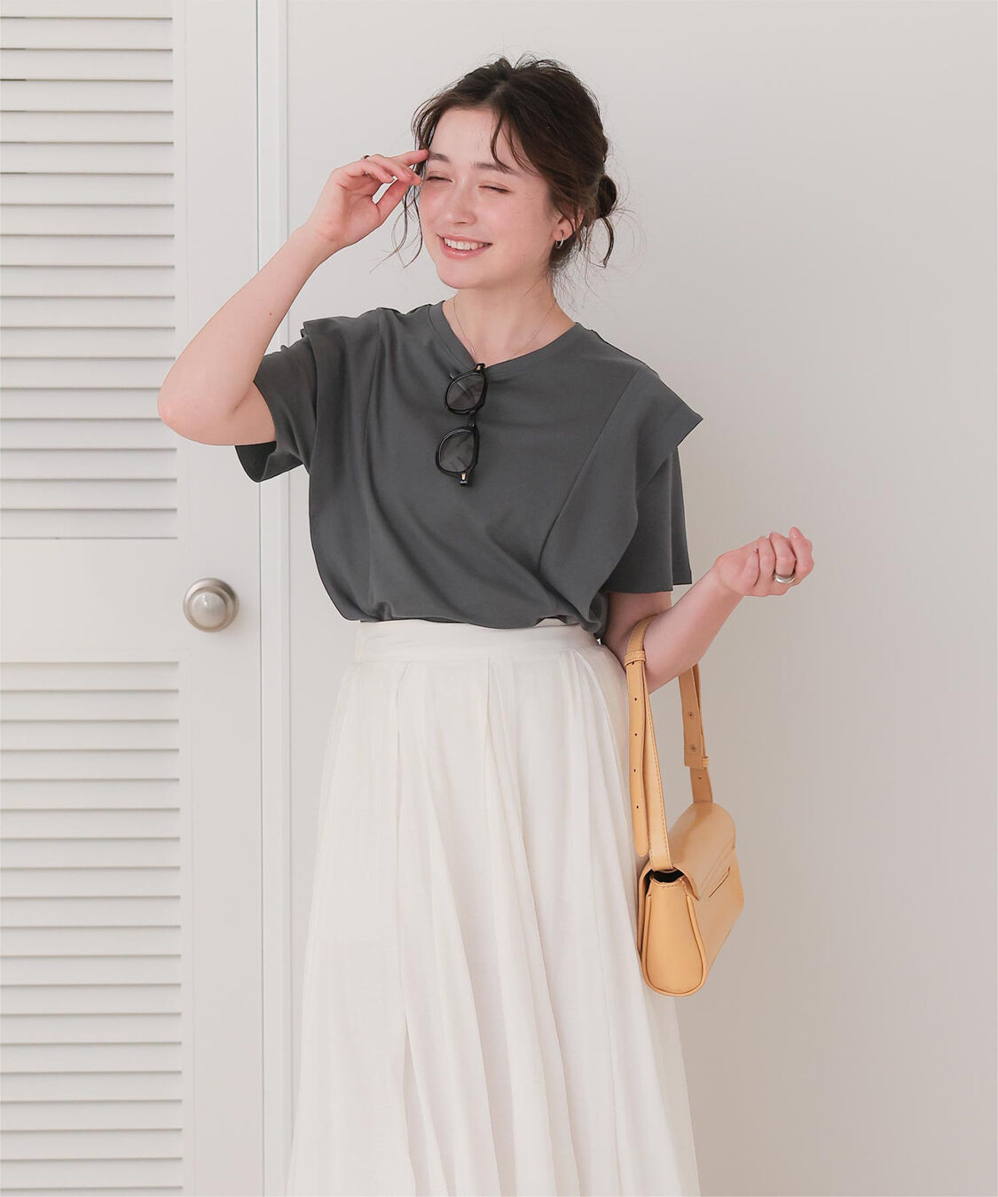 titivate「汗染み防止ラッフルスリーブTシャツ」|Tシャツ・カットソー|