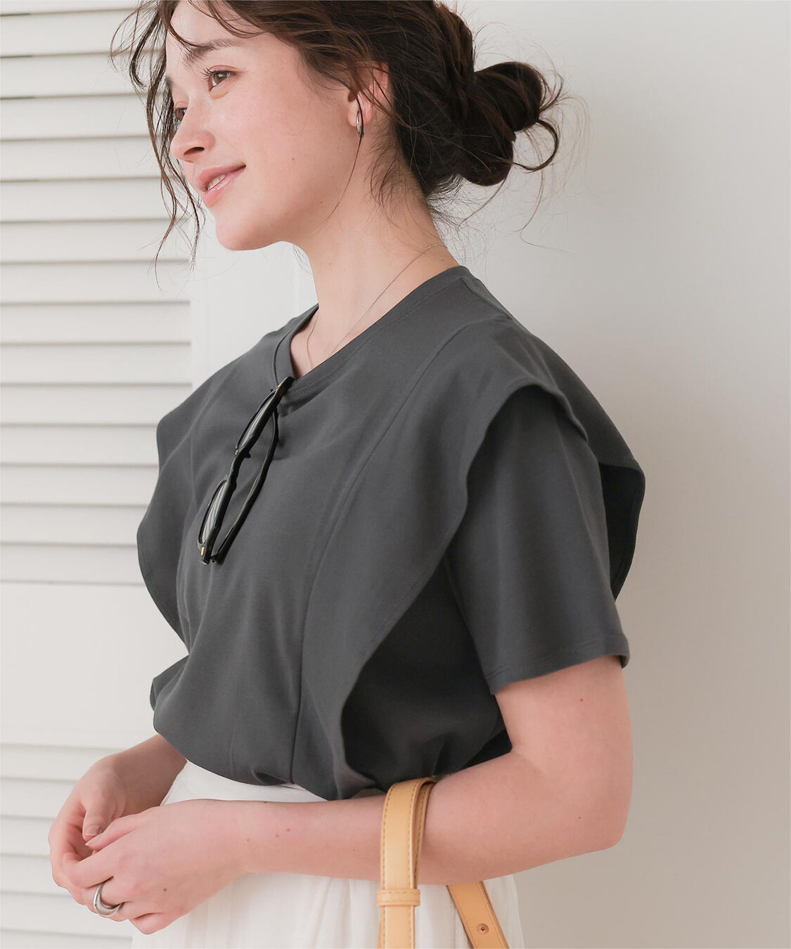 titivate「汗染み防止ラッフルスリーブTシャツ」|Tシャツ・カットソー|