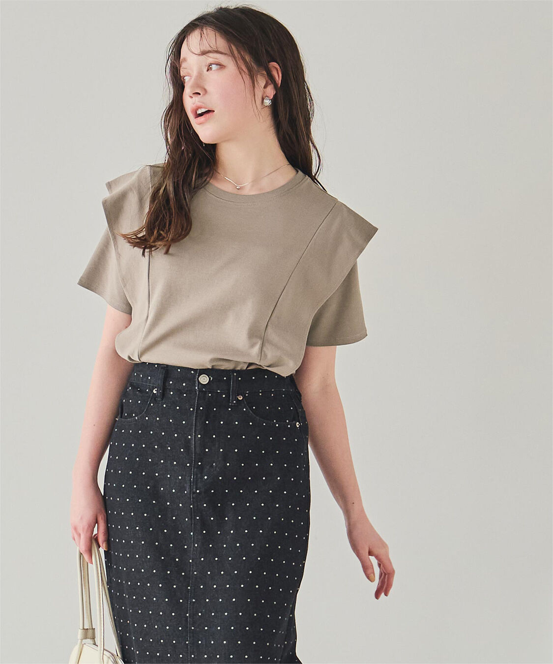 titivate「汗染み防止ラッフルスリーブTシャツ」|Tシャツ・カットソー|