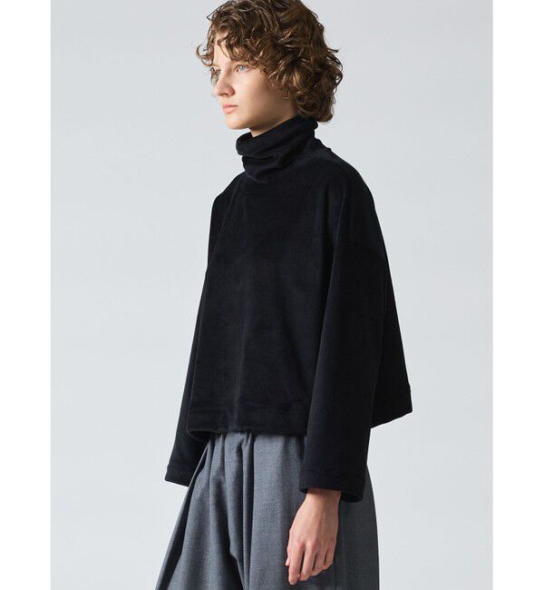 mizuiro ind「mizuiro ind ブラッシュドハイネックショートプルオーバー」|Tシャツ・カットソー|