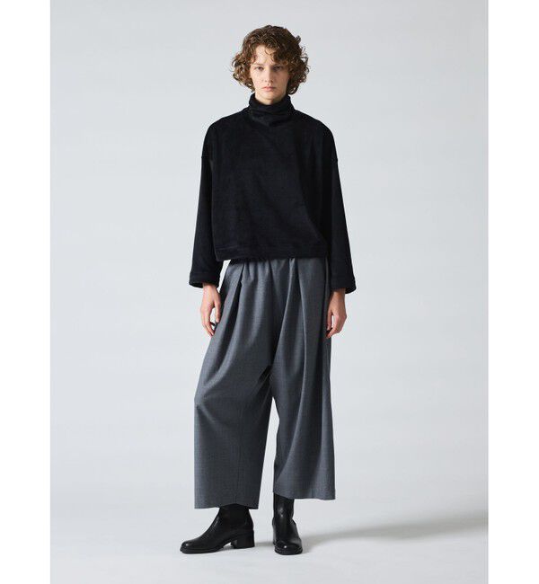 mizuiro ind「mizuiro ind ブラッシュドハイネックショートプルオーバー」|Tシャツ・カットソー|