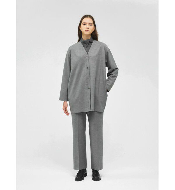 mizuiro ind「mizuiro ind アシンメトリーシャツプルオーバー」|Tシャツ・カットソー|