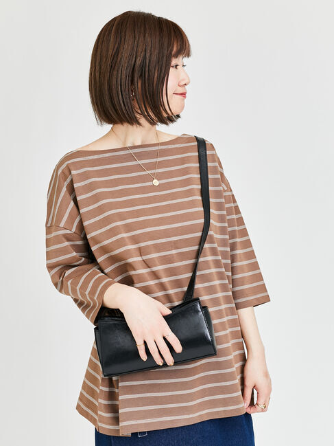 Lugnoncure「2wayボーダートップス《2025spring catalog item》」|Tシャツ・カットソー|ブラウン