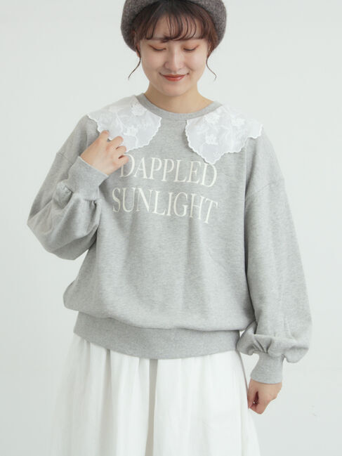 Samansa Mos2「裏毛3Dレース襟付きスウェット」|Tシャツ・カットソー|