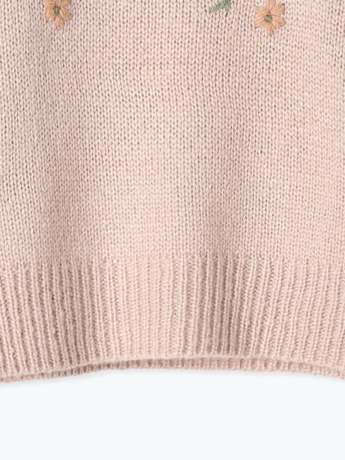  「【マシンウォッシャブル】花刺繍ニットプルオーバー」|ニット・セーター|