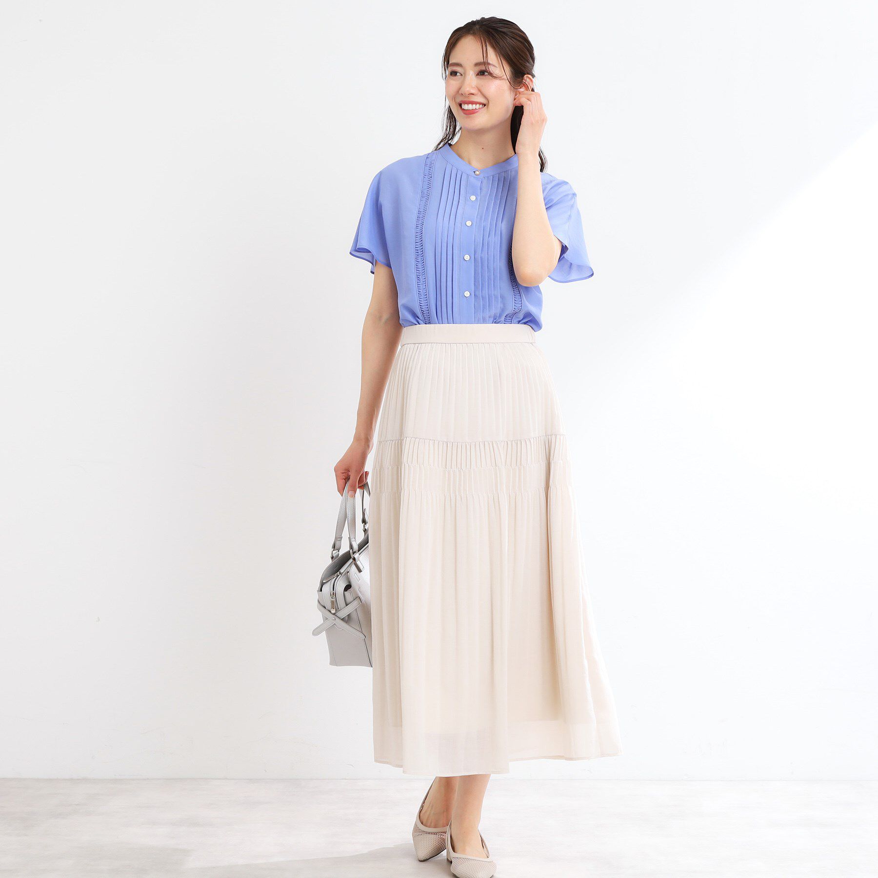 Reflect「【選べる7色◎／手洗い可】フロントピンタックデザインブラウス」|シャツ・ブラウス|