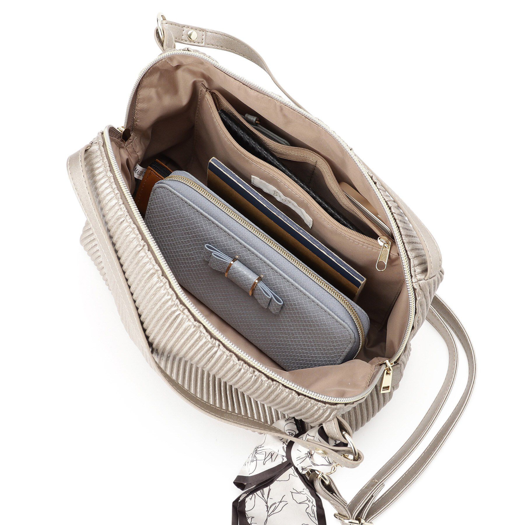 grove「プリーツチェーンスカーフショルダー」|ショルダー・メッセンジャー|