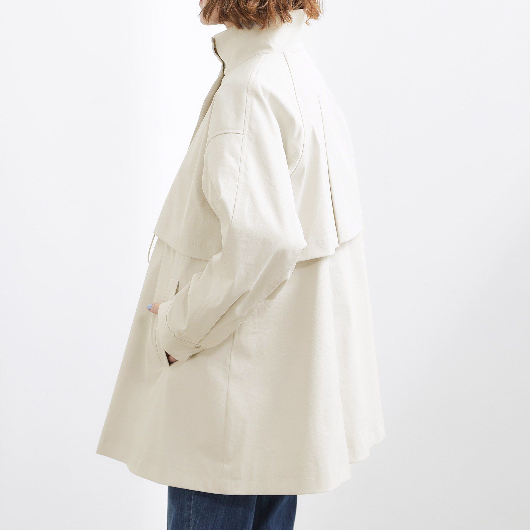 grove「【撥水／シルエット2WAY】羽織るだけでサマになる、スタンドネックテントラインコート」|その他|
