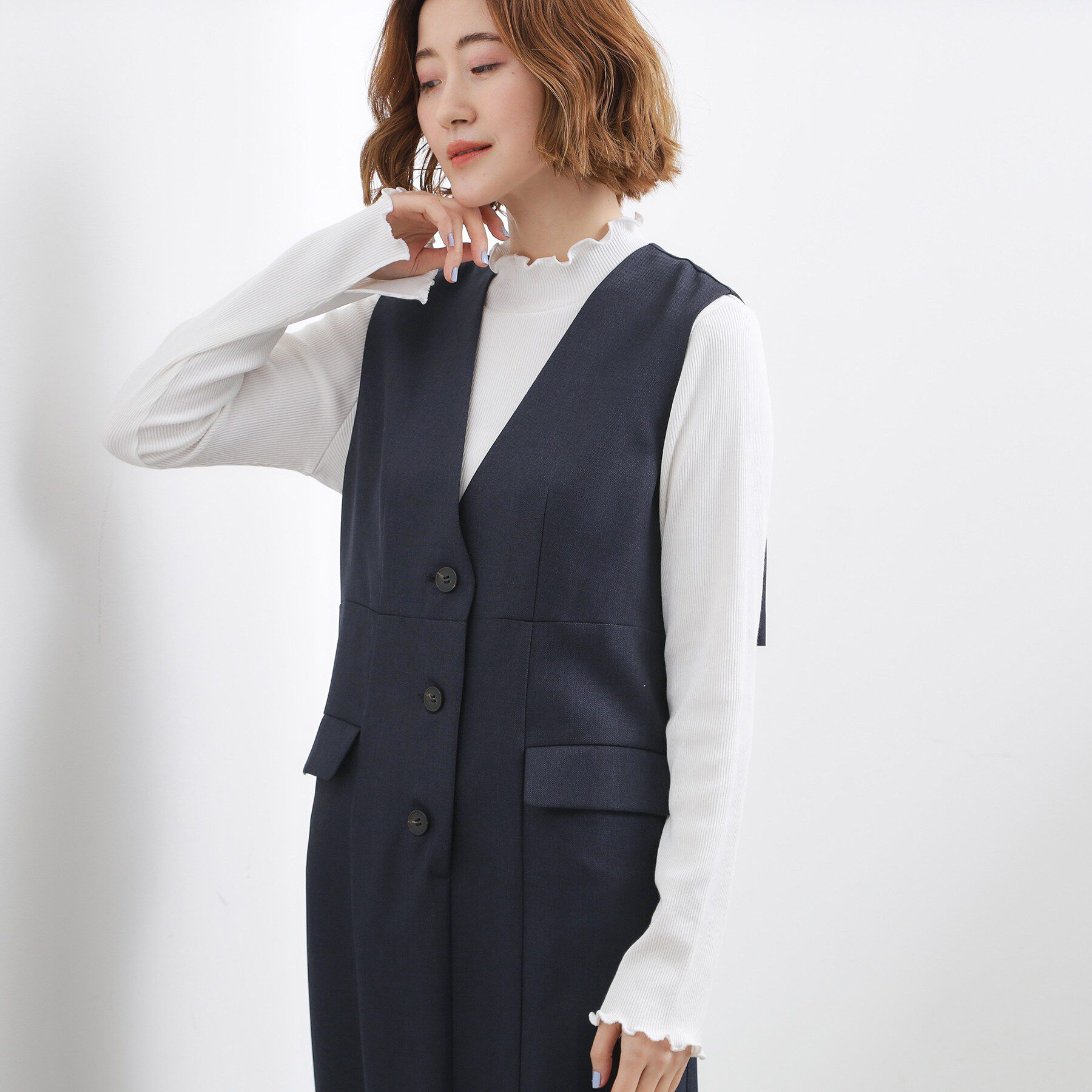 grove「【一枚着／ジレ】着回しできるトレンチライクジャンドレ」|ワンピース|