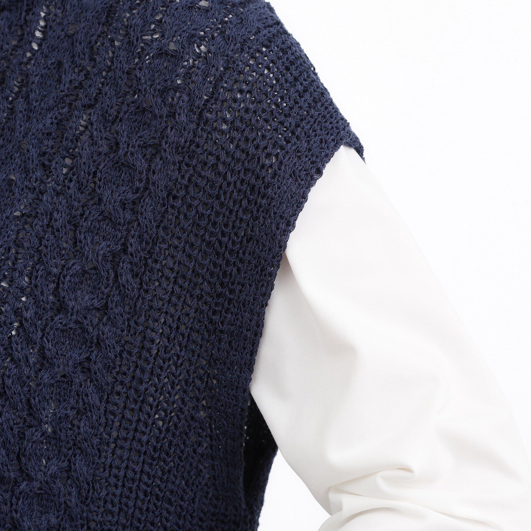 grove「リリヤーンケーブル ニットベスト」|ニット・セーター|