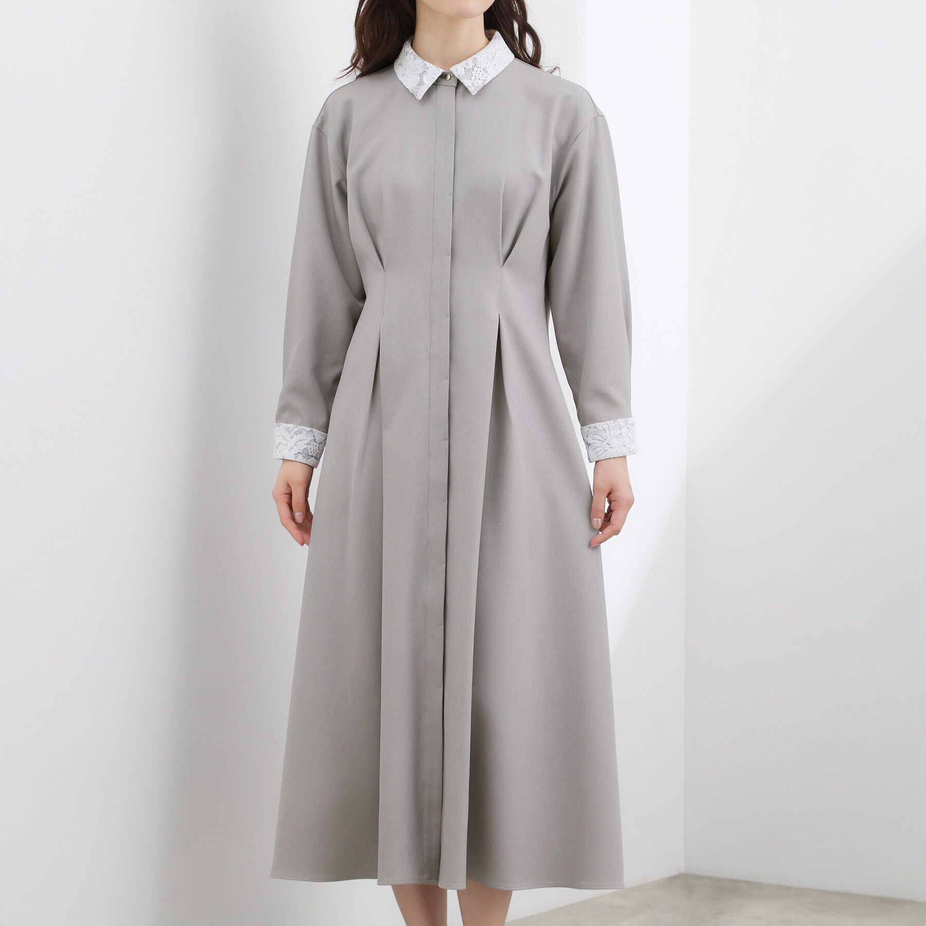 grove「晴れの日にも映える、品よく華やかなシャツワンピース」|ワンピース|