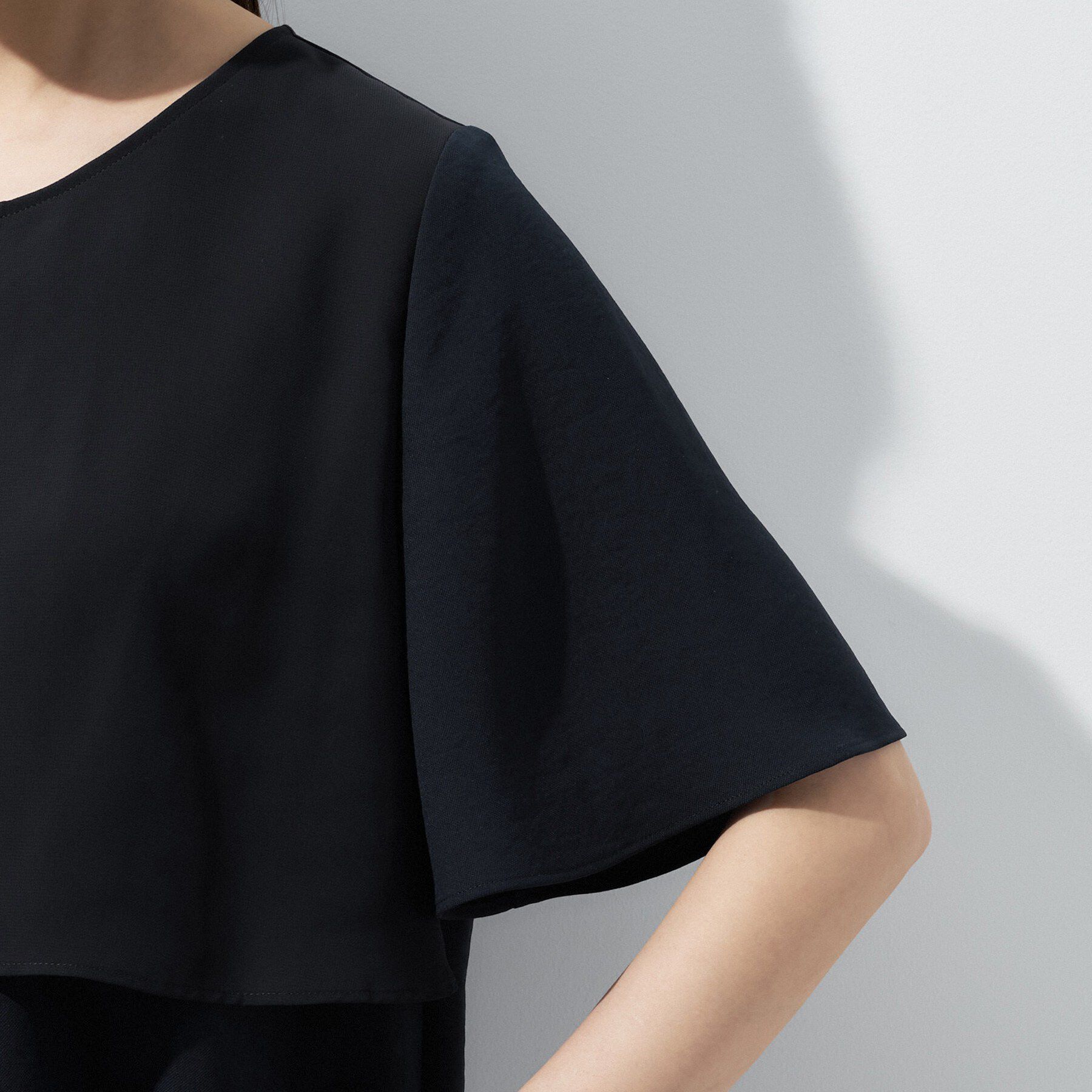 INDIVI「【着る日傘】シフォンドッキングブラウス」|シャツ・ブラウス|