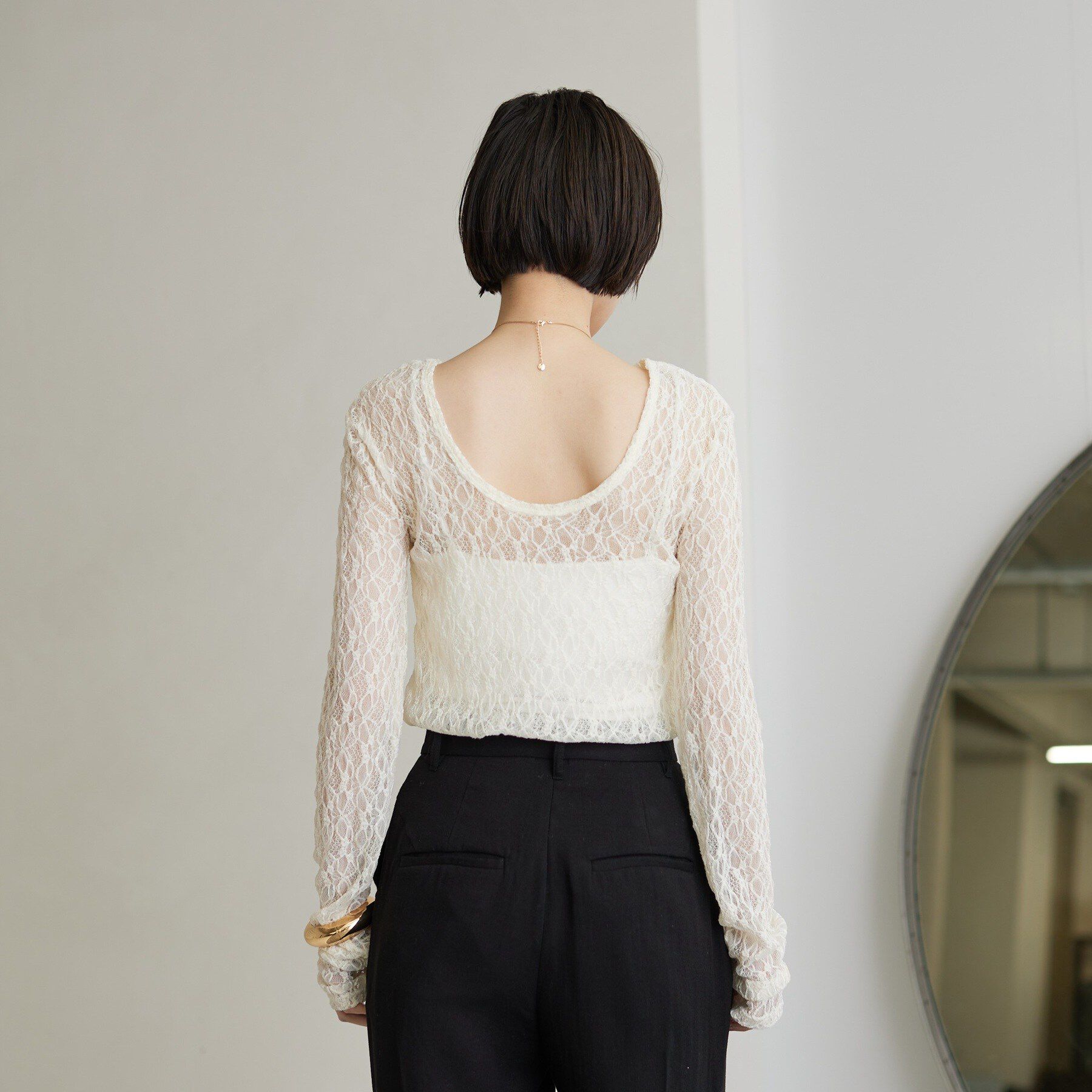 GALLEST「【一部店舗限定】バックオープンレースカットソー」|Tシャツ・カットソー|