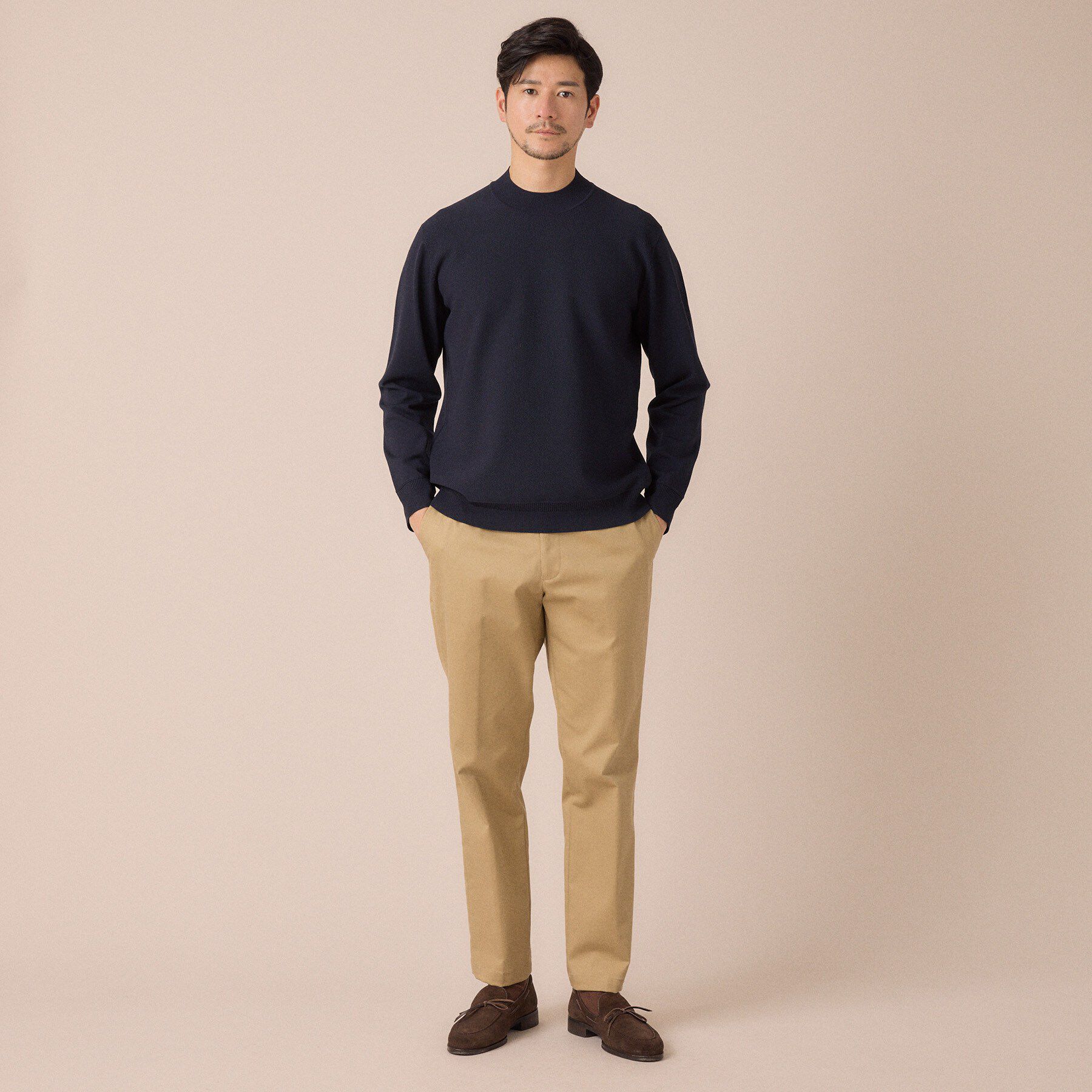 TAKEO KIKUCHI「モックネック 鹿の子 ニット プルオーバー」|ニット・セーター|