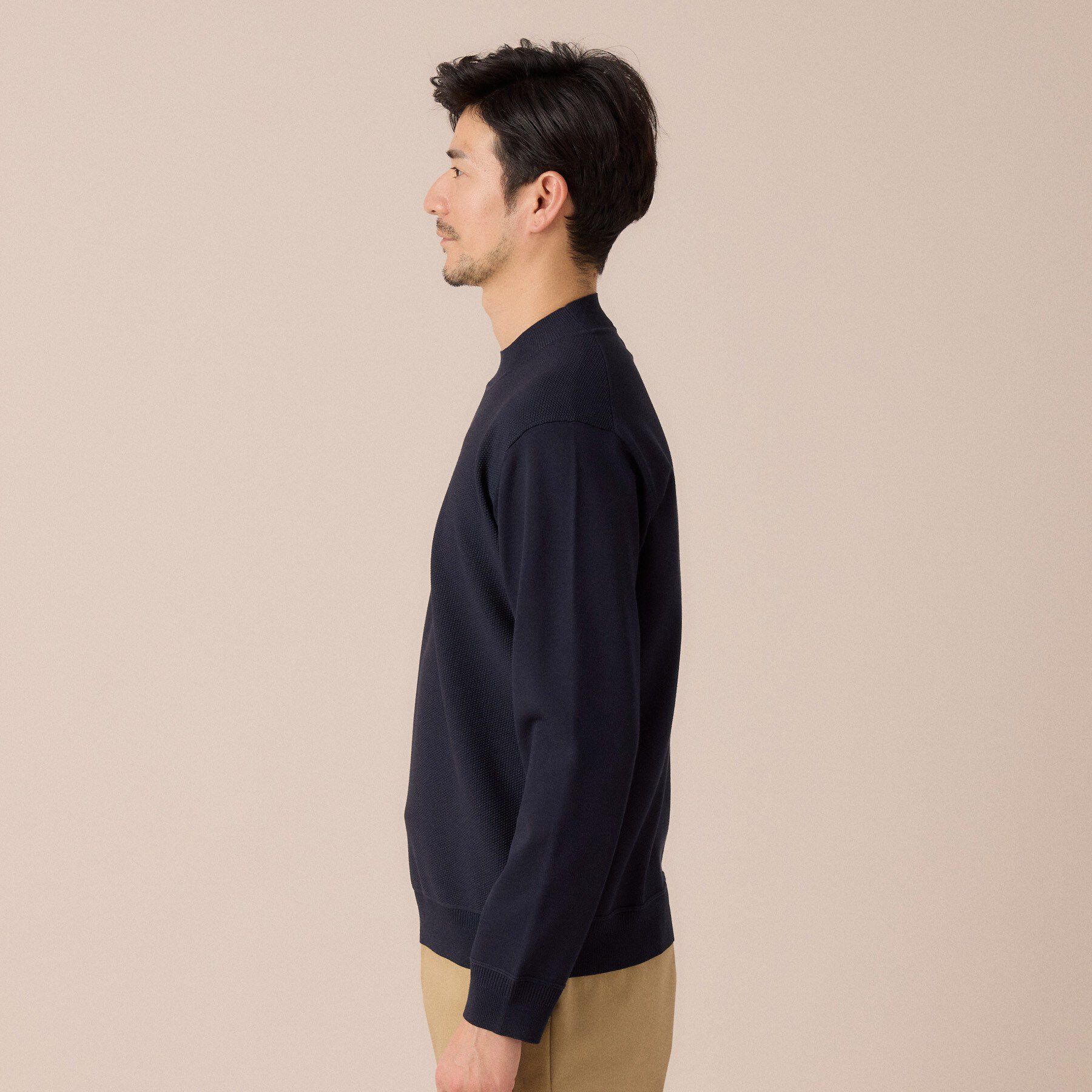 TAKEO KIKUCHI「モックネック 鹿の子 ニット プルオーバー」|ニット・セーター|