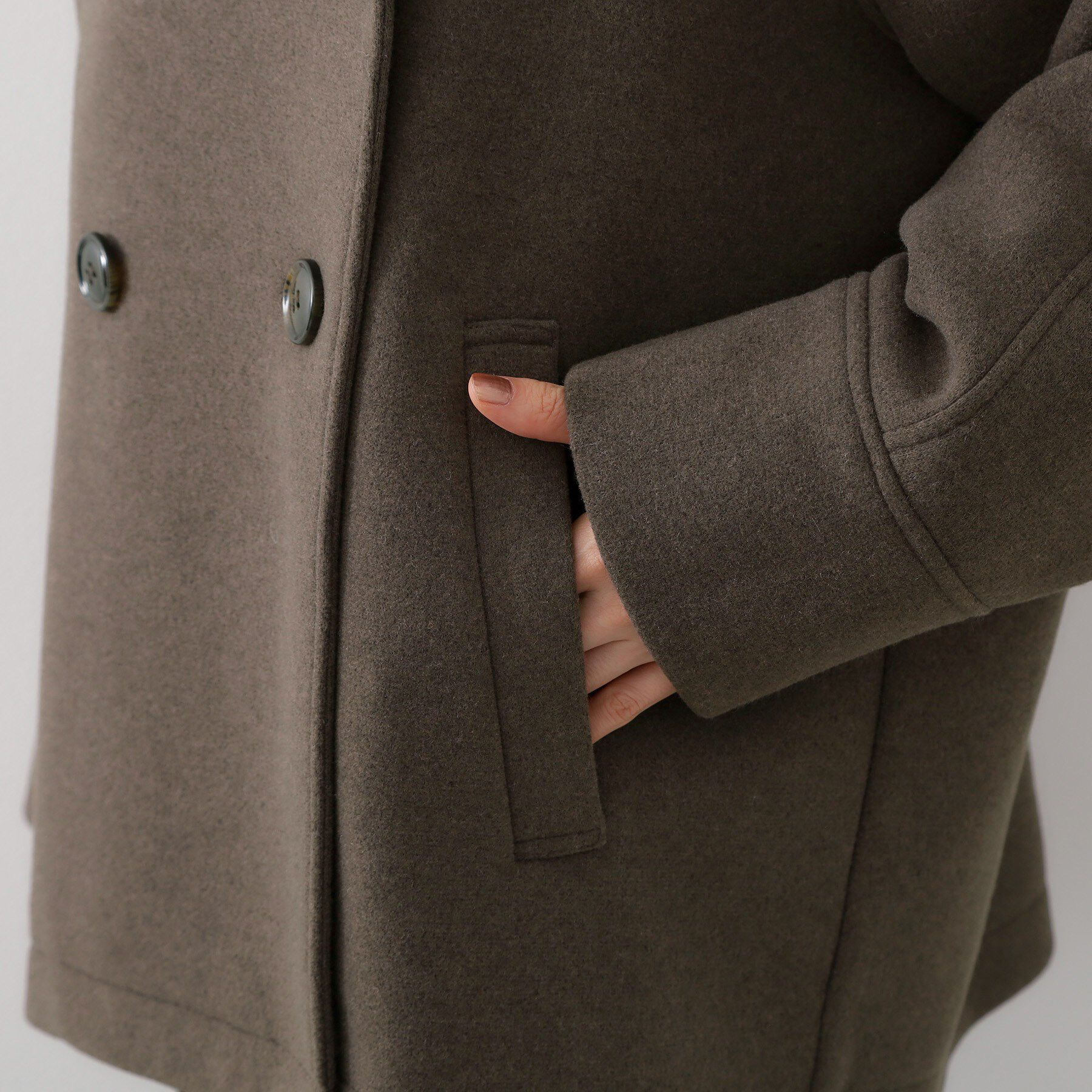 THE SHOP TK「柔らかで大人上品 ジャージメルトンPコート」|ピーコート|