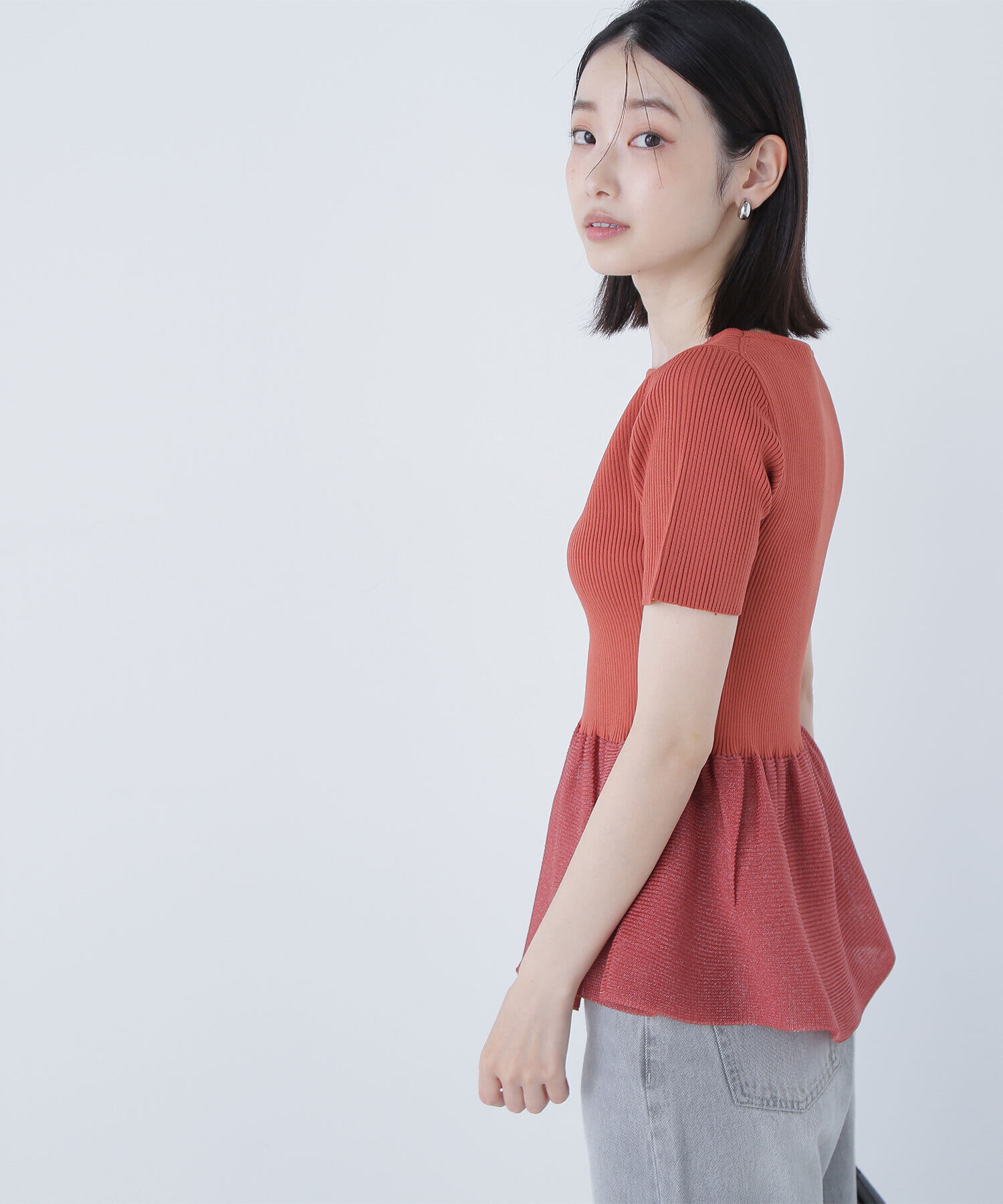  「シアーペプラムフォルムニット」|ニット・セーター|