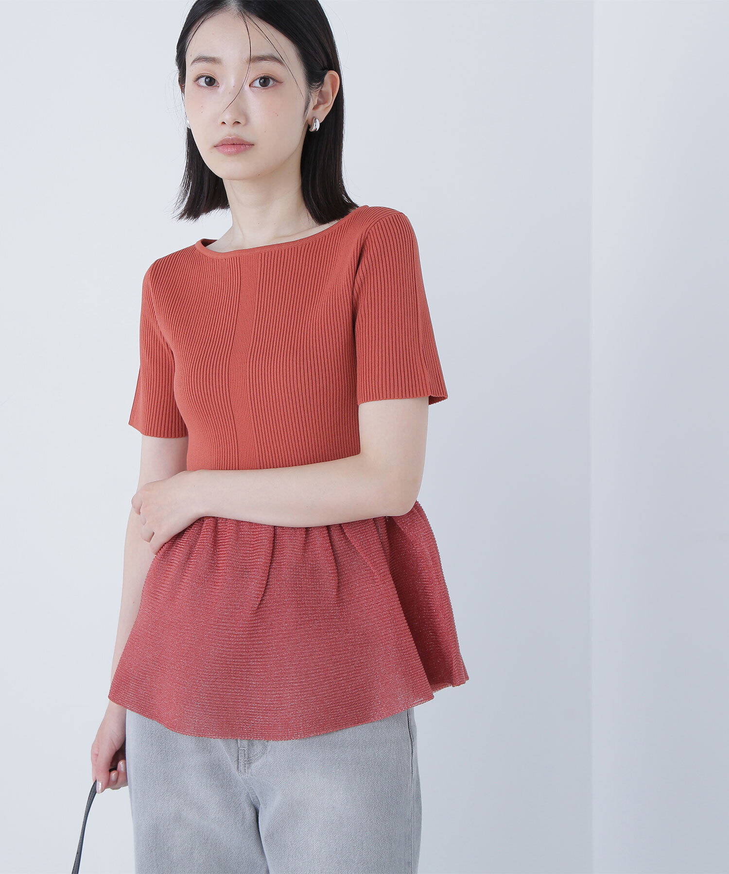  「シアーペプラムフォルムニット」|ニット・セーター|