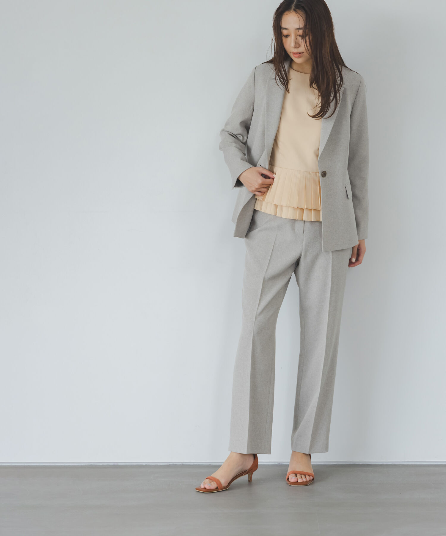  「メランジシャークスキン SETUP ストレートパンツ」|その他|