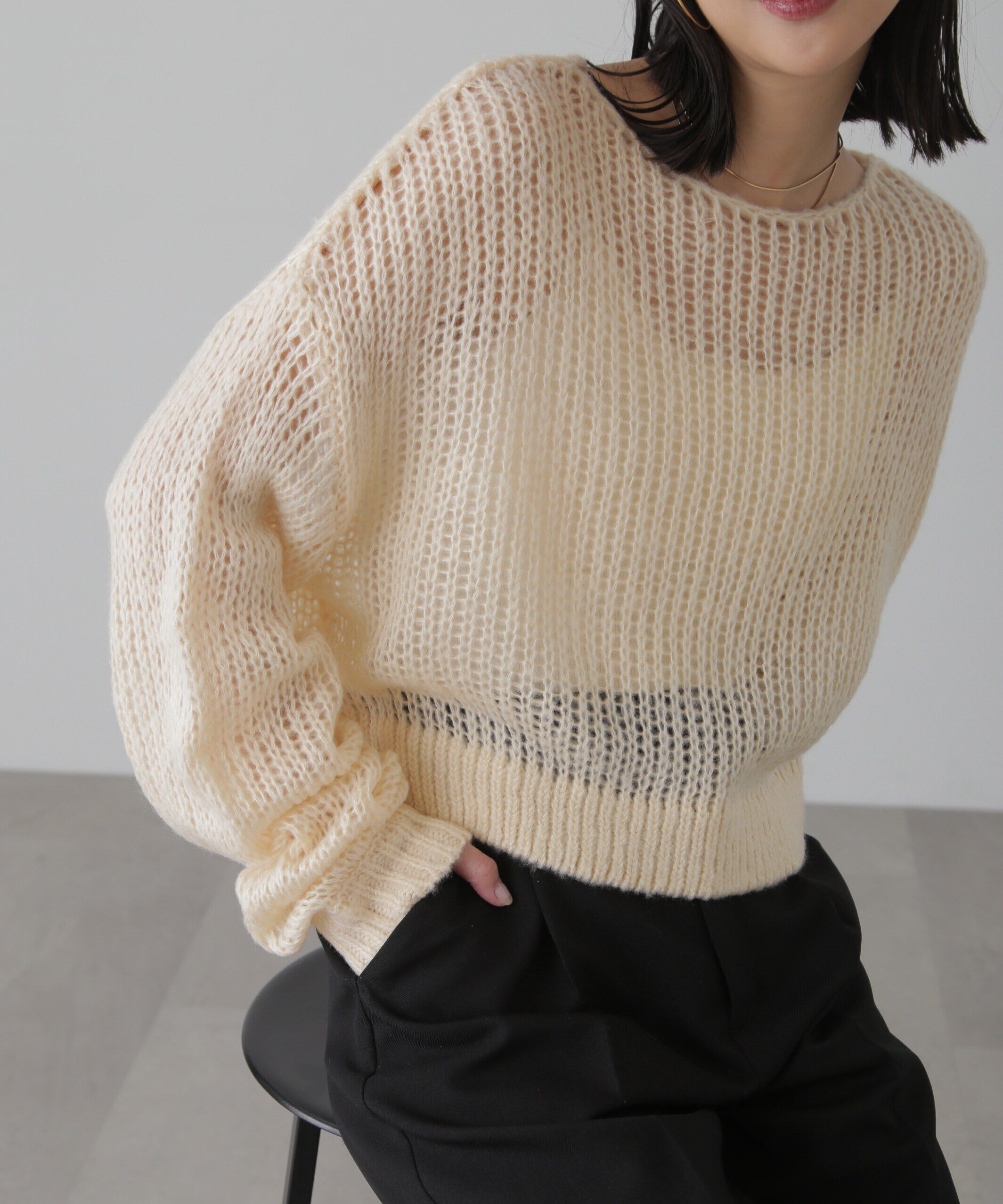  「シアーモヘヤライクニット」|ニット・セーター|