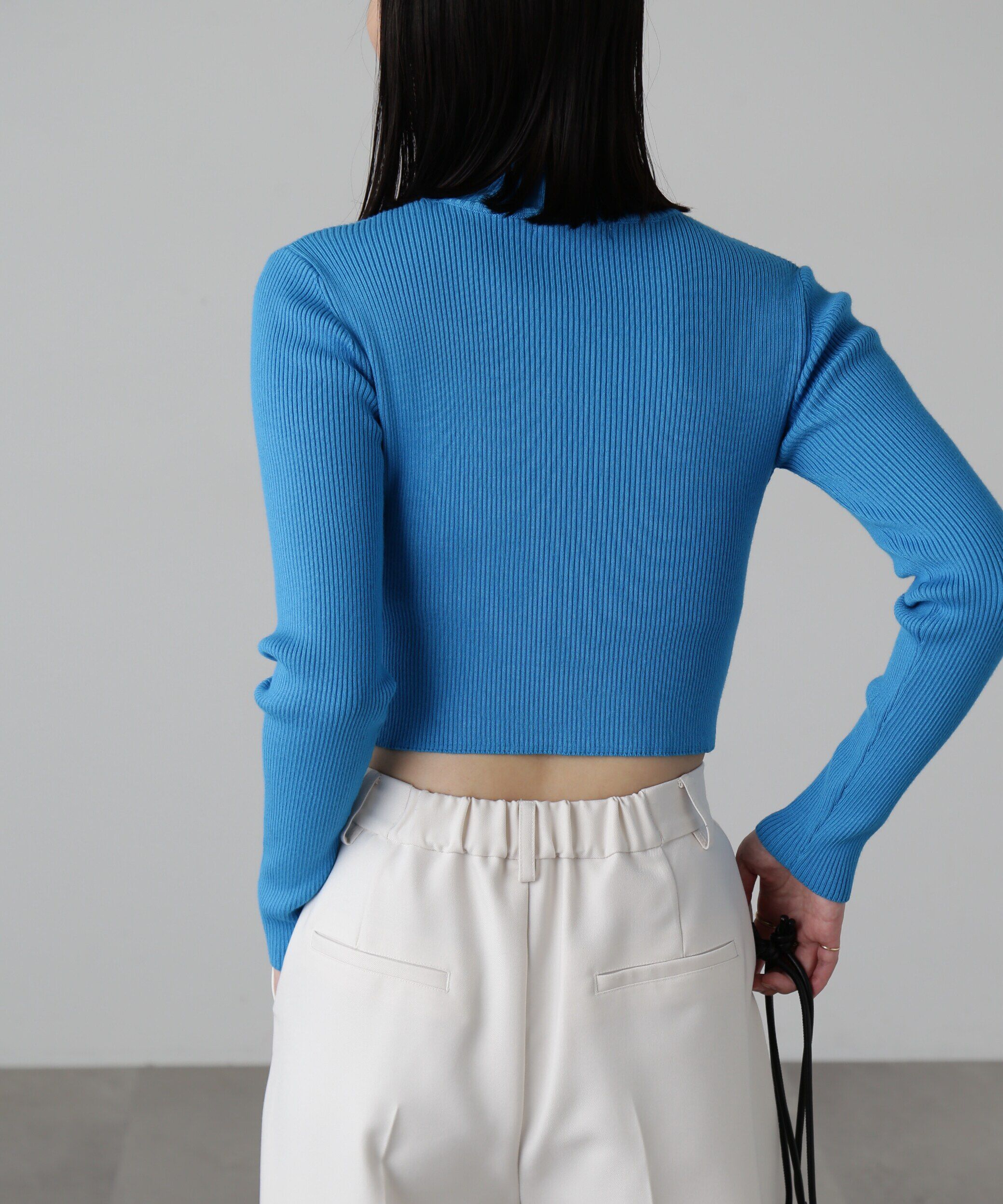  「ハイネックショート丈リブニット」|ニット・セーター|