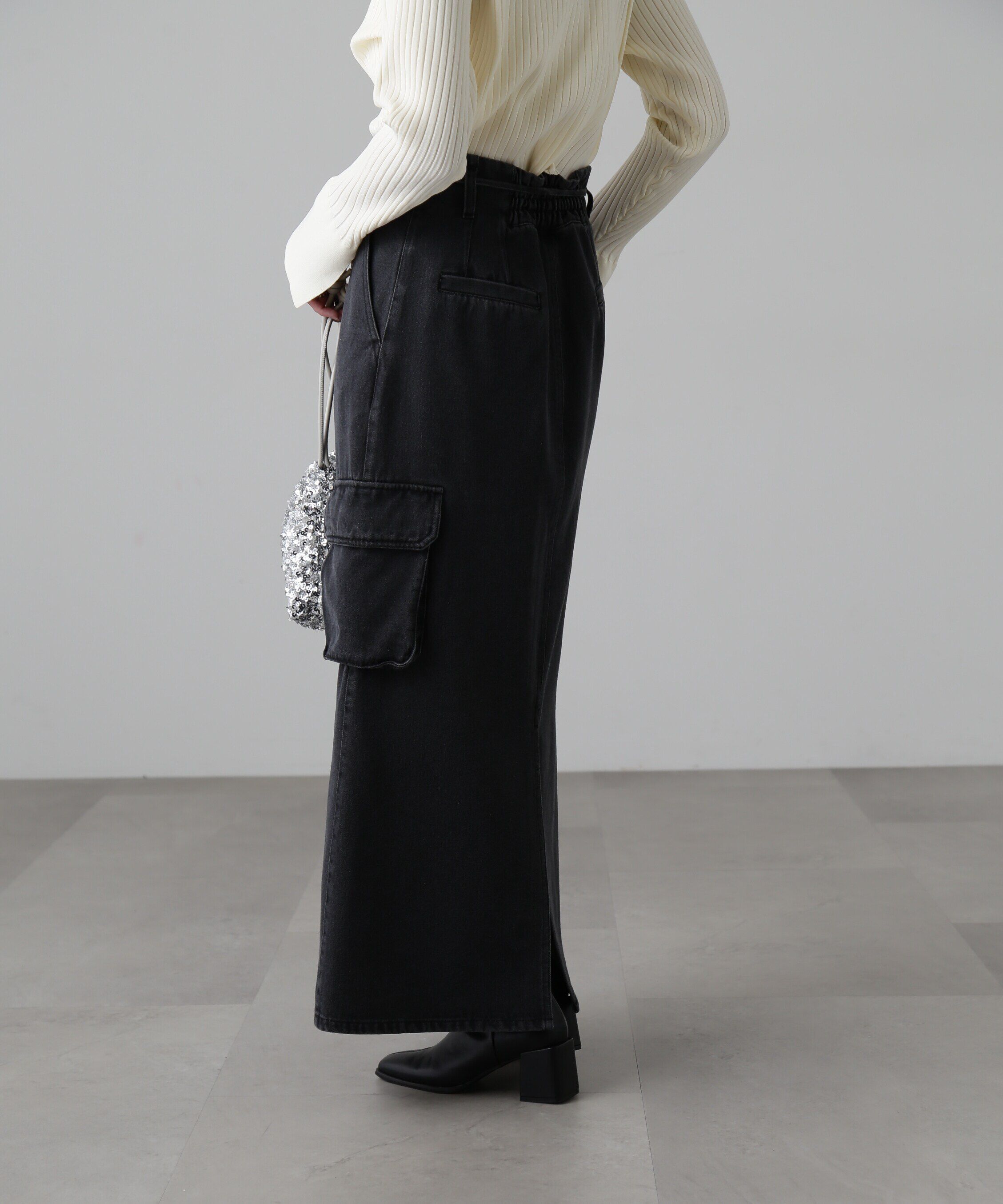  「[低身長サイズ/Sシリーズ]カーゴデニムナロースカート」|スカート|