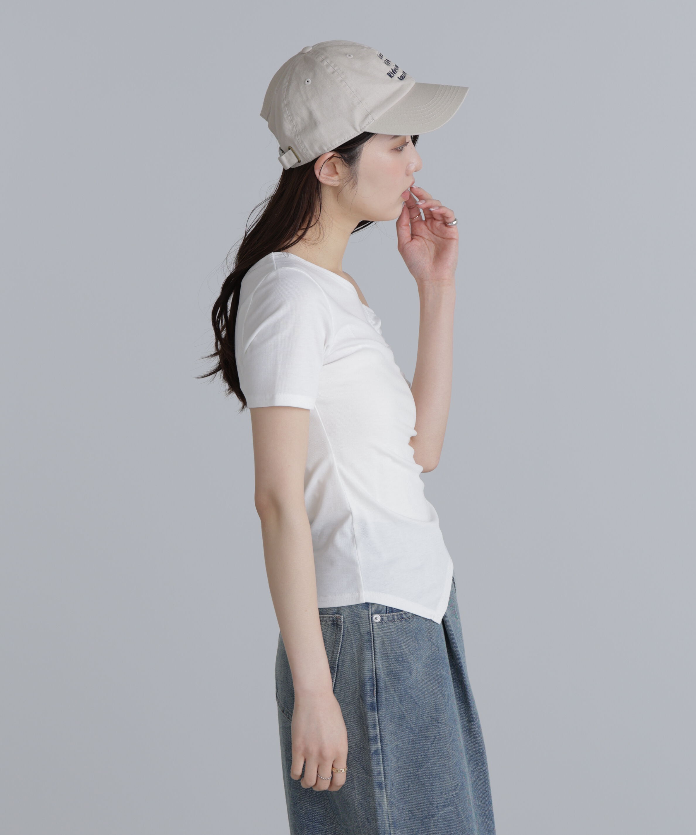  「ワンショルシャーリング半袖カットソー」|Tシャツ・カットソー|