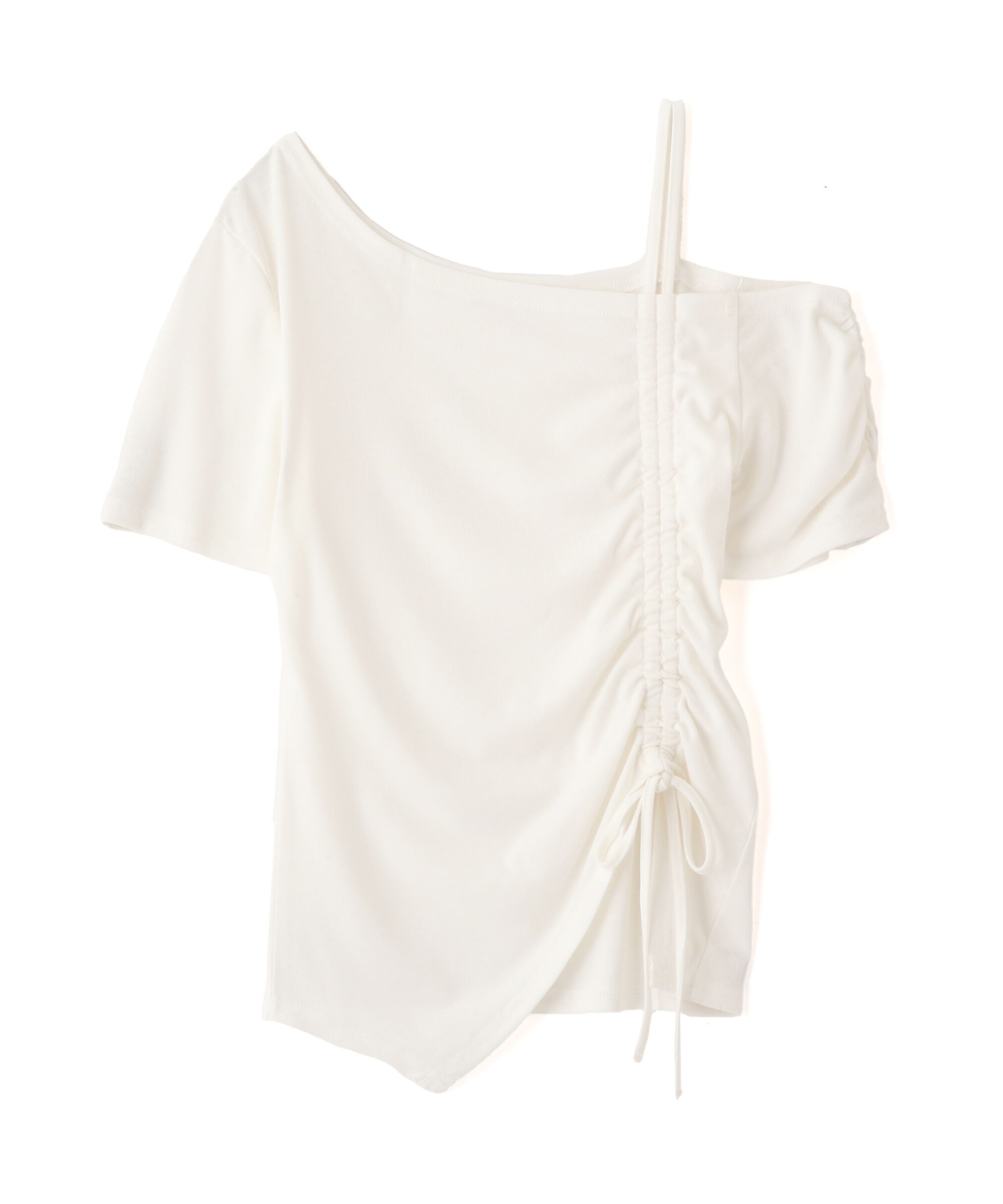  「ワンショルシャーリング半袖カットソー」|Tシャツ・カットソー|